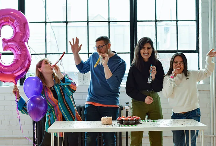Mylestone BPO team celebrating